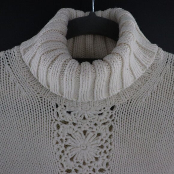 The Limited Wool Sweater Womens M White Grannycore Boho Hippie Transitional Work - Picture 7 of 14